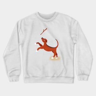 Brown Dog Having a Great Time Crewneck Sweatshirt